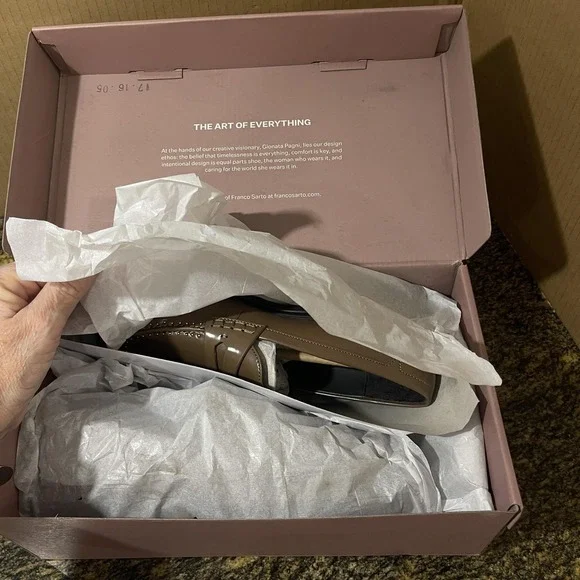 Franco Sarto A-Eden Studs Shoes Womens Size 7 Brown Loafers Studded J0852S1200 - Picture 15 of 16